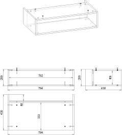 Бриклаер Мебель для ванной Кристалл 80 с нишей белая/дуб бунратти – фотография-17